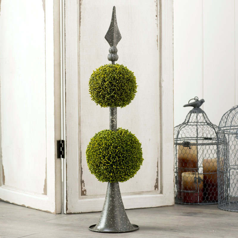 Lily Manor Faux Double Ball Topiary with Spear Finial & Reviews Wayfair.co.uk